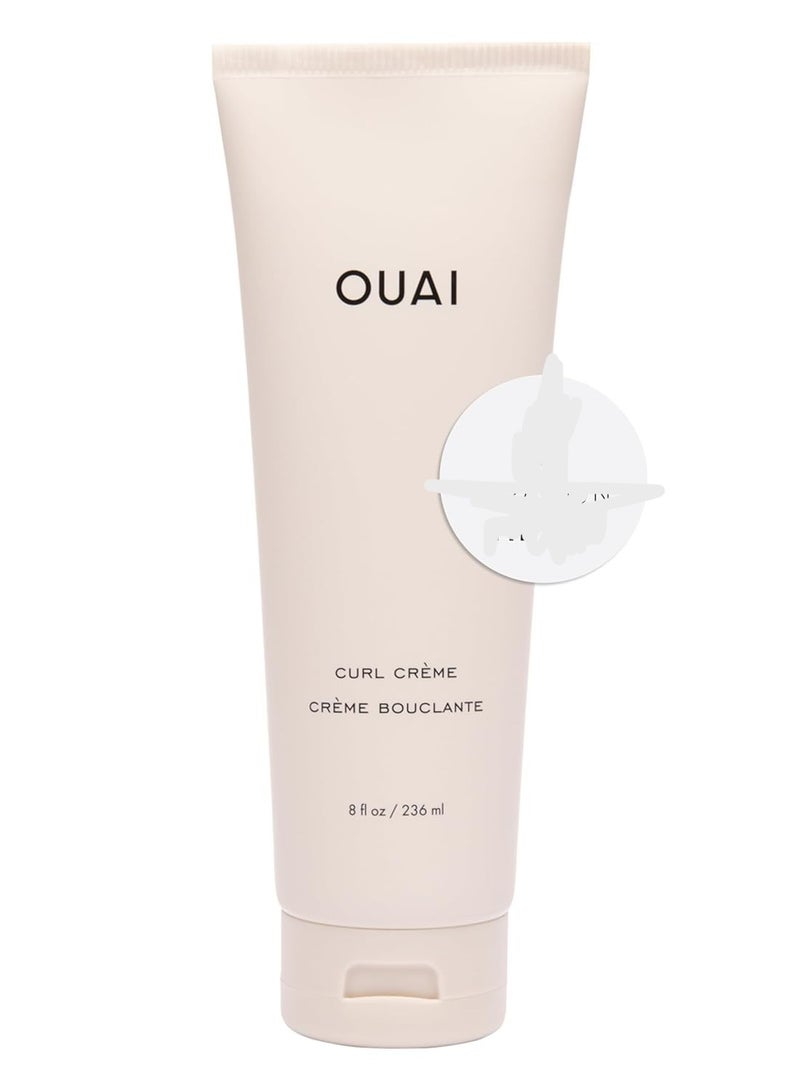OUAI Curl Cream - Curl Defining Cream with Chia & Linseed Oil - Enhances Definition, Hydration & Shine - Tames Frizz & Protects from Humidity - Silicone-Free Curly Hair Products for Women (8 oz) - Image 1